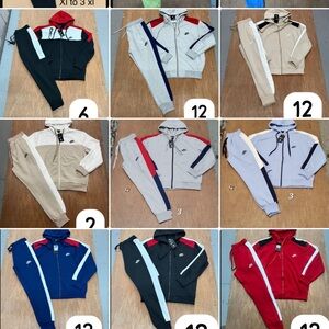 Nike Tracksuit Set in Red, Black, and Blue